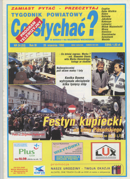 Okładka gazety Co słychać? - nr 24 (52) 1998